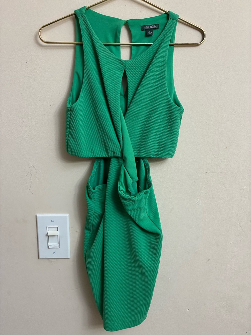 Wild Fable Green Textured Wrap Front Mini Dress Size Small